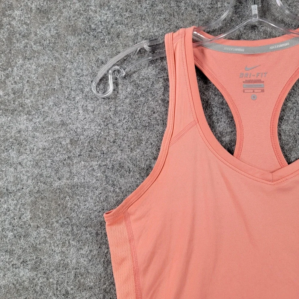 Nike Running Dri-Fit Racerback Tank Top Womens S Coral Lightweight Activewear